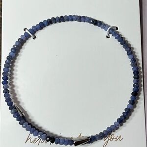 STELLA & DOT KEEP COLLECTIVE Rebel Coil Bracelet Sliver/Blue NWT
